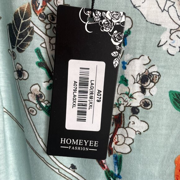HOMEYEE Cocktail A-Line Embroidery Casual Dress NWT - Picture 6 of 8